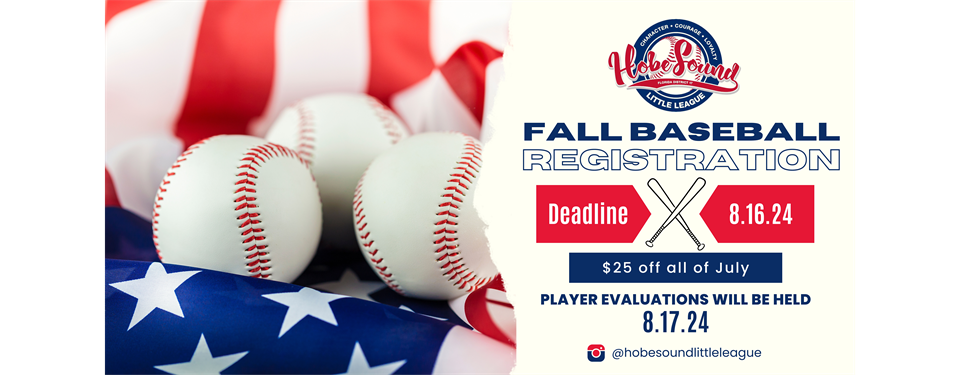2024 Fall Baseball Registration Now Open